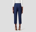 Elisabetta Franchi - PANTALON CORTO AZUL CON COSTURAS BLANCAS