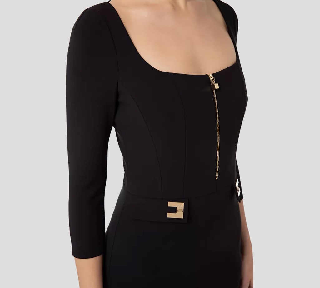 Elisabetta Franchi - VESTIDO NEGRO CON CIERRE DORADO