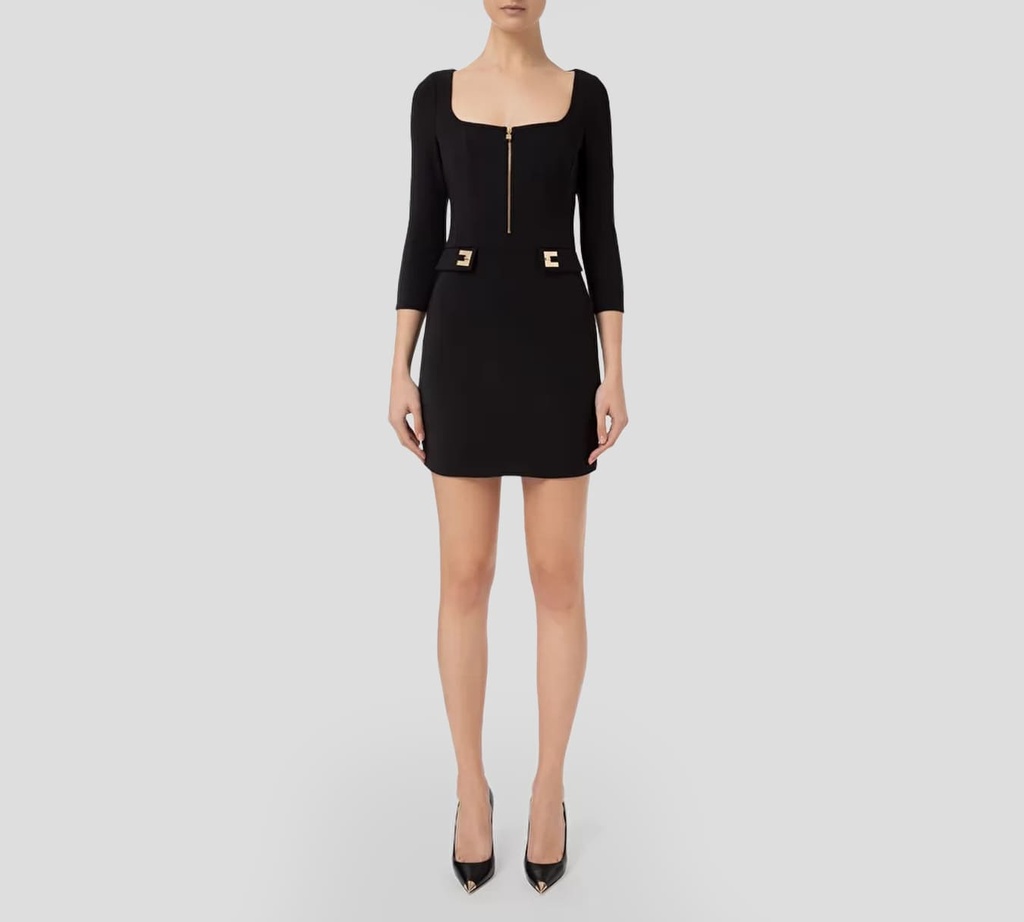 Elisabetta Franchi - VESTIDO NEGRO CON CIERRE DORADO