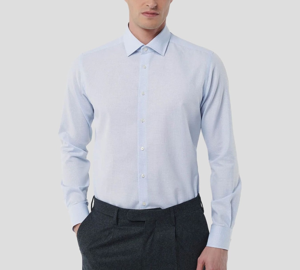 Xacus - CAMISA BLANCA CON PUNTOS AZULES