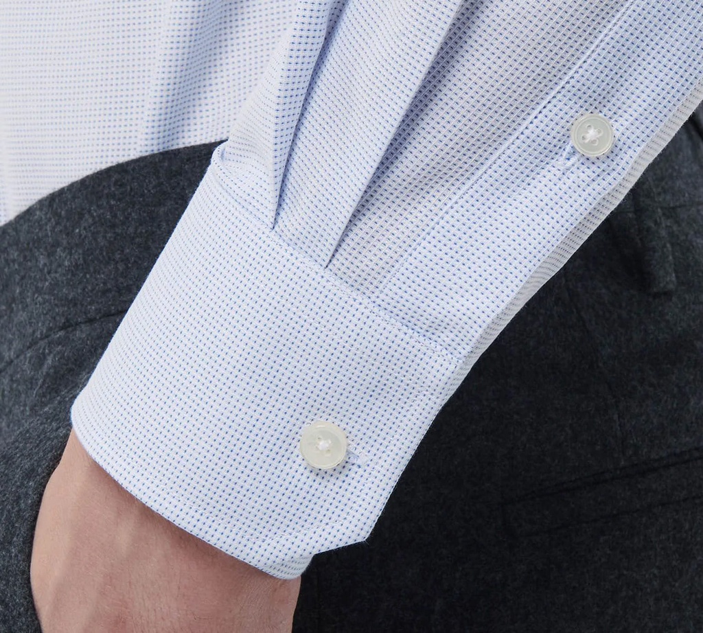 Xacus - CAMISA BLANCA CON PUNTOS AZULES