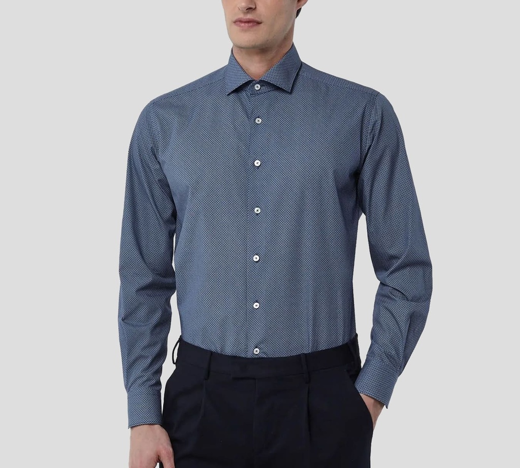 Xacus - CAMISA AZUL CON DETALLES AZULES