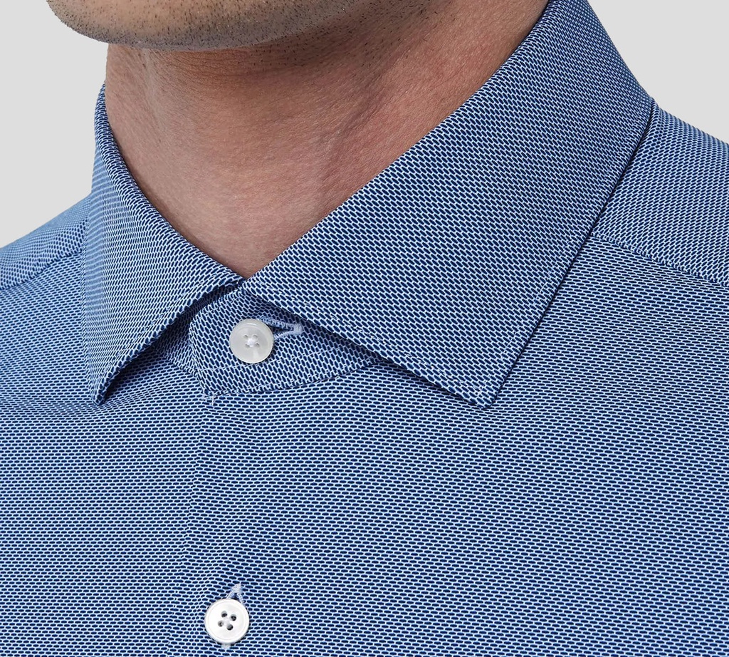 Xacus - CAMISA AZUL CON DETALLES EN BLANCO