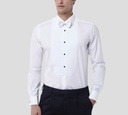 Xacus - CAMISA BLANCA CON TEXTURA Y BOTONES NEGROS