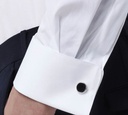 Xacus - CAMISA BLANCA CON TEXTURA Y BOTONES NEGROS