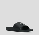 Giuseppe Zanotti - SANDALIA NEGRA CON LOGO/PLATA