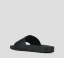 Giuseppe Zanotti - SANDALIA NEGRA CON LOGO/PLATA