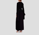 Elie Saab - VESTIDO MIDI NEGRO EN CREPE CON DETALLES BRILLANTES