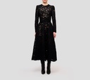 Elie Saab - VESTIDO MIDI MACRAME, NEGRO