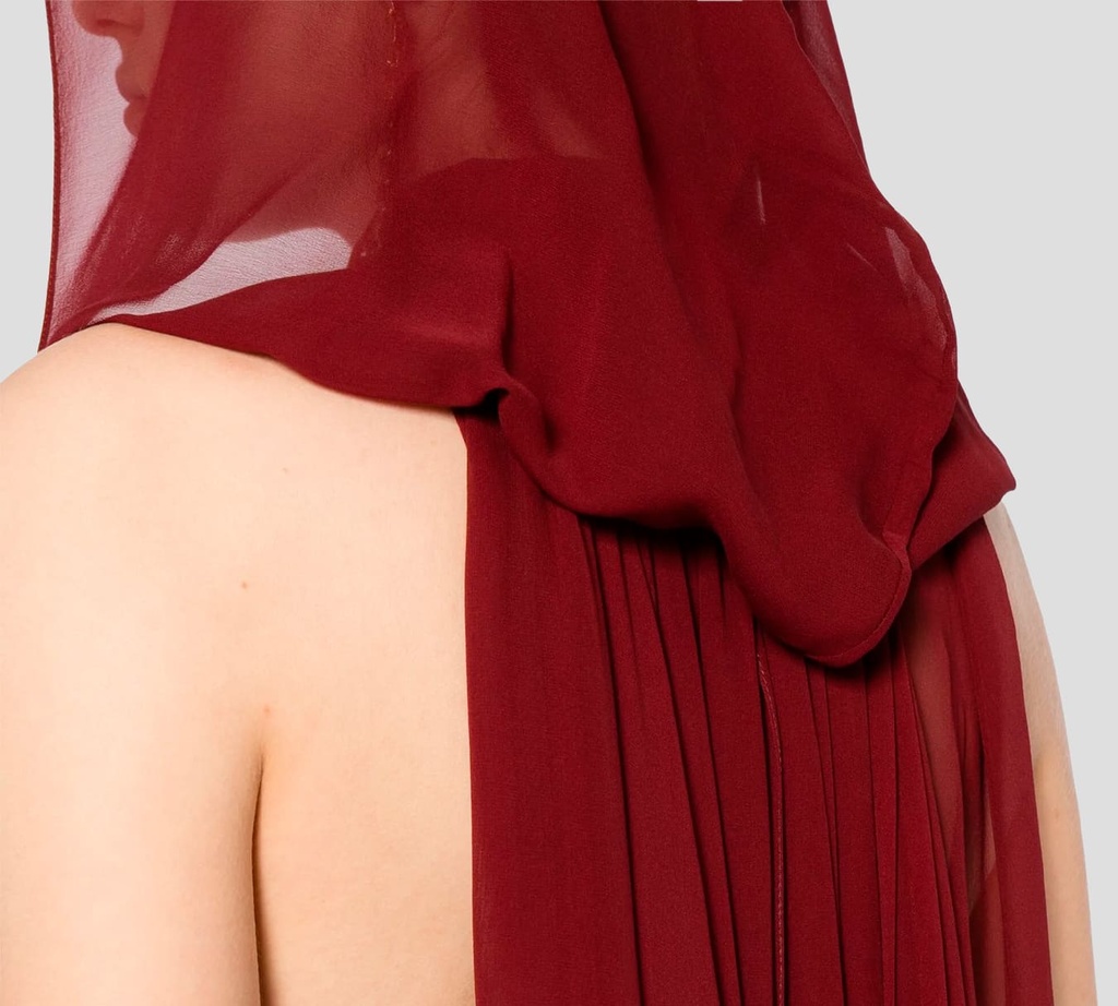 Elie Saab - VESTIDO LARGO DE SEDA, RUBY INTENSO