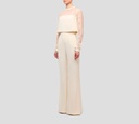 Elie Saab - ENTERIZO DE CREPE BLANNCO CON ENCAJE