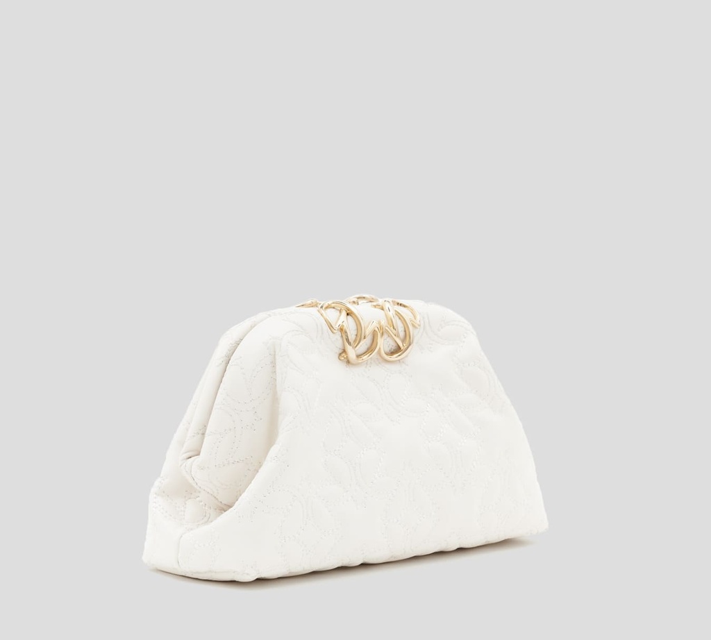 Elie Saab - CARTERA ESTILO SOBRE DE CUERO, BLANCO
