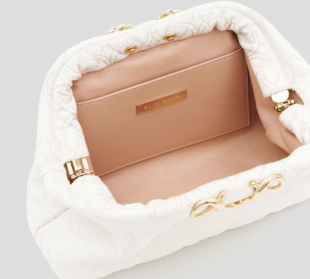 Elie Saab - CARTERA ESTILO SOBRE DE CUERO, BLANCO