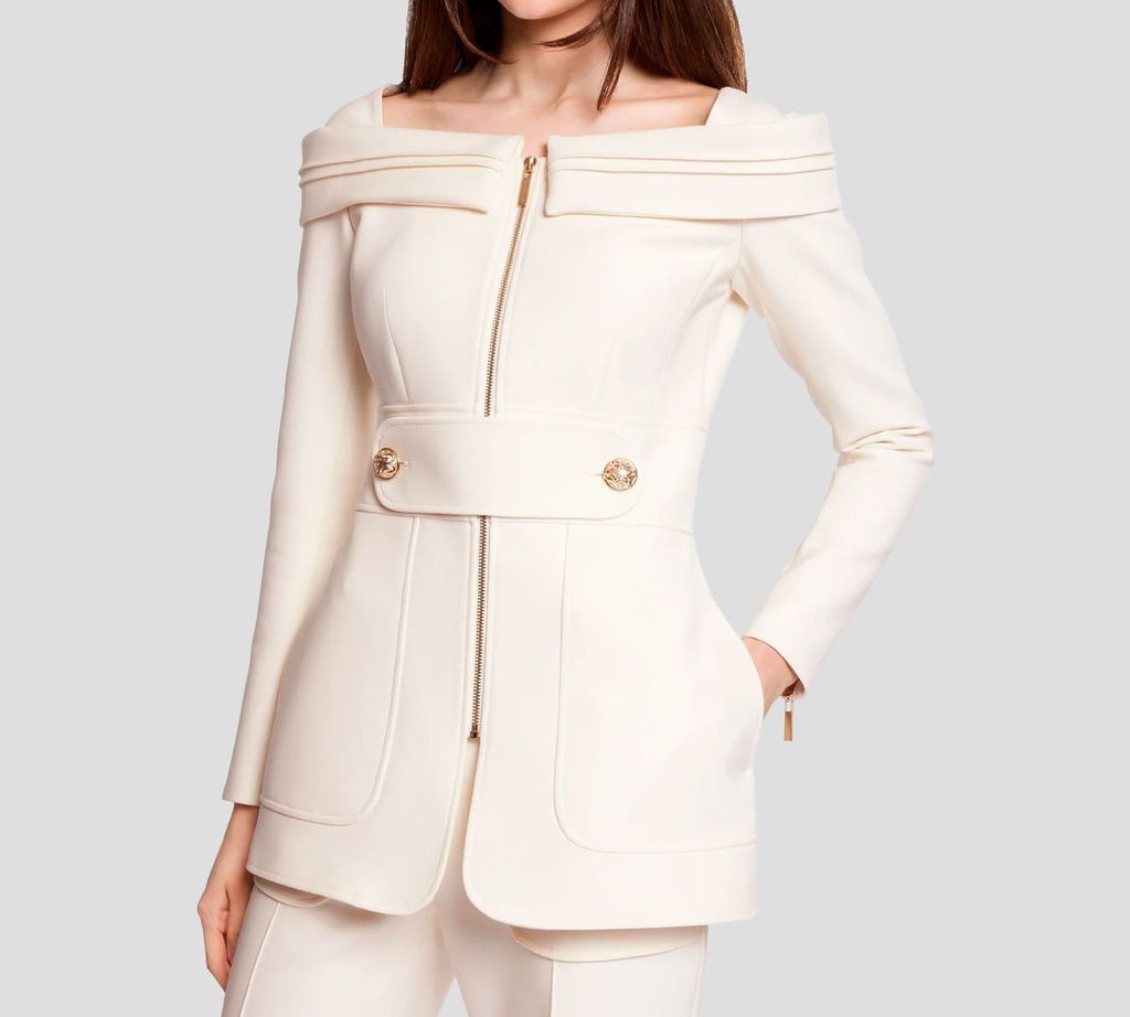 Elie Saab - CHAQUETA ABIERTA OFF WHITE