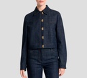 Elie Saab - CHAQUETA DE JEANS DENIM CON BROCHES DORADOS