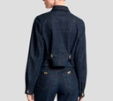 Elie Saab - CHAQUETA DE JEANS DENIM CON BROCHES DORADOS