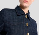 Elie Saab - CHAQUETA DE JEANS DENIM CON BROCHES DORADOS