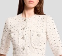 Elie Saab - VESTIDO OFF WHITE CON NEGRO Y BOLSILLOS