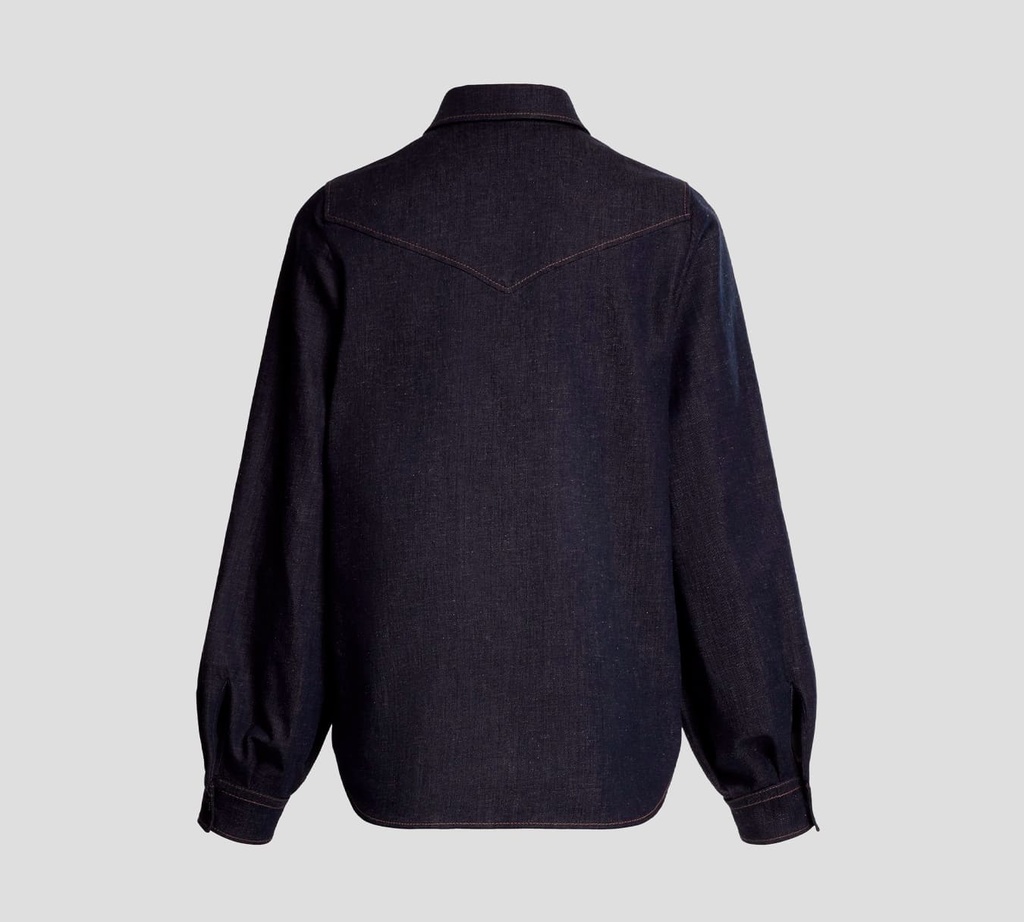 Elie Saab - BLUSA DE JEANS CON DETALLES EN BRONCE