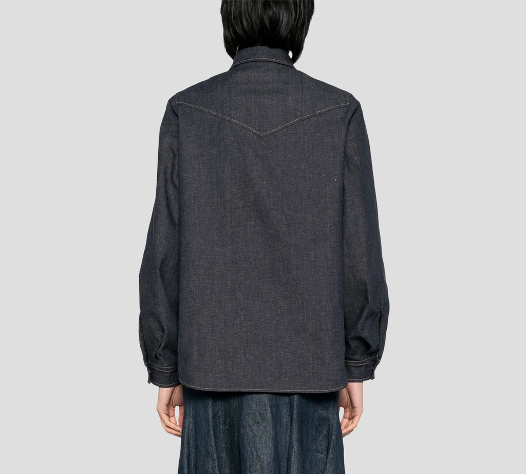 Elie Saab - BLUSA DE JEANS CON DETALLES EN BRONCE