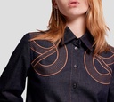 Elie Saab - BLUSA DE JEANS CON DETALLES EN BRONCE