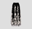 Elie Saab - FALDA NEGRA CON FLORES BLANCAS