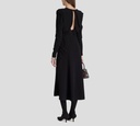 Elie Saab - VESTIDO MIDI CREPE NEGRO