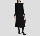 Elie Saab - VESTIDO MIDI CREPE NEGRO