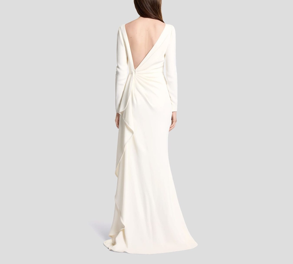 Elie Saab - VESTIDO OFF WHITE MANGA LARGA