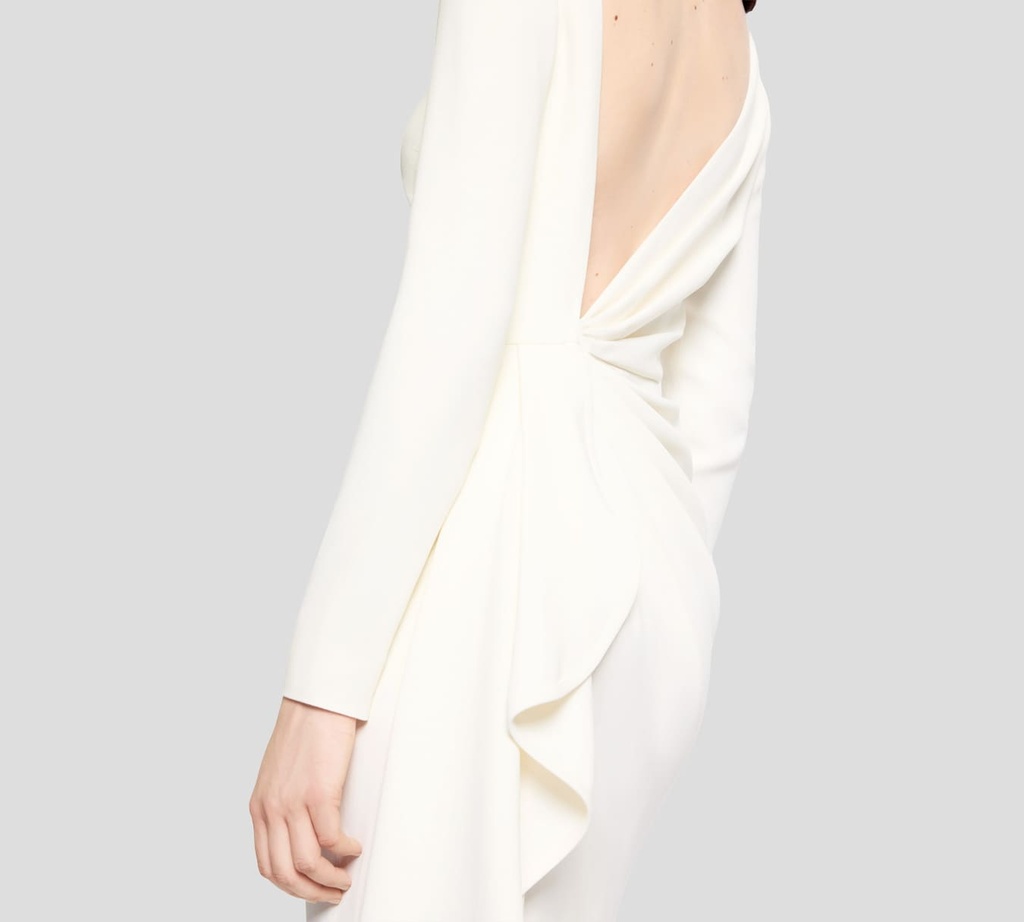 Elie Saab - VESTIDO OFF WHITE MANGA LARGA