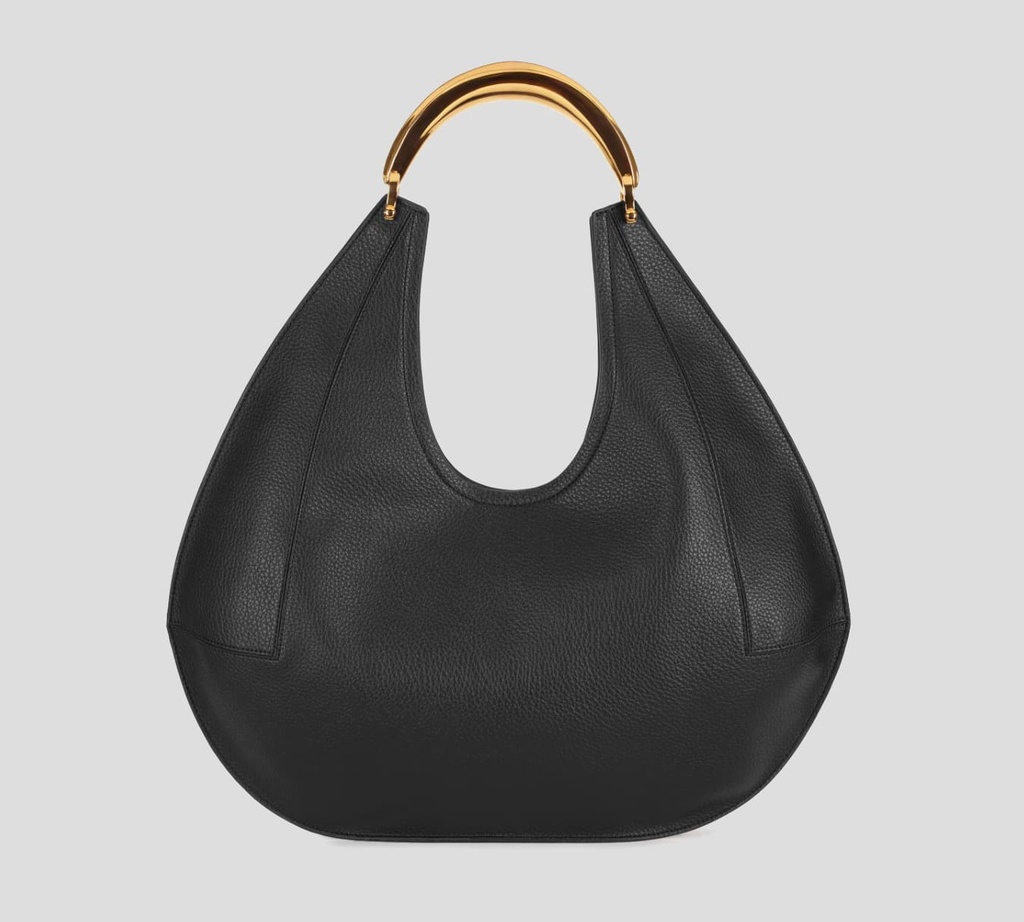 Elisabetta Franchi - CARTERA NEGRA DE CUERO CON DETALLE DORADO