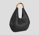 Elisabetta Franchi - CARTERA NEGRA DE CUERO CON DETALLE DORADO