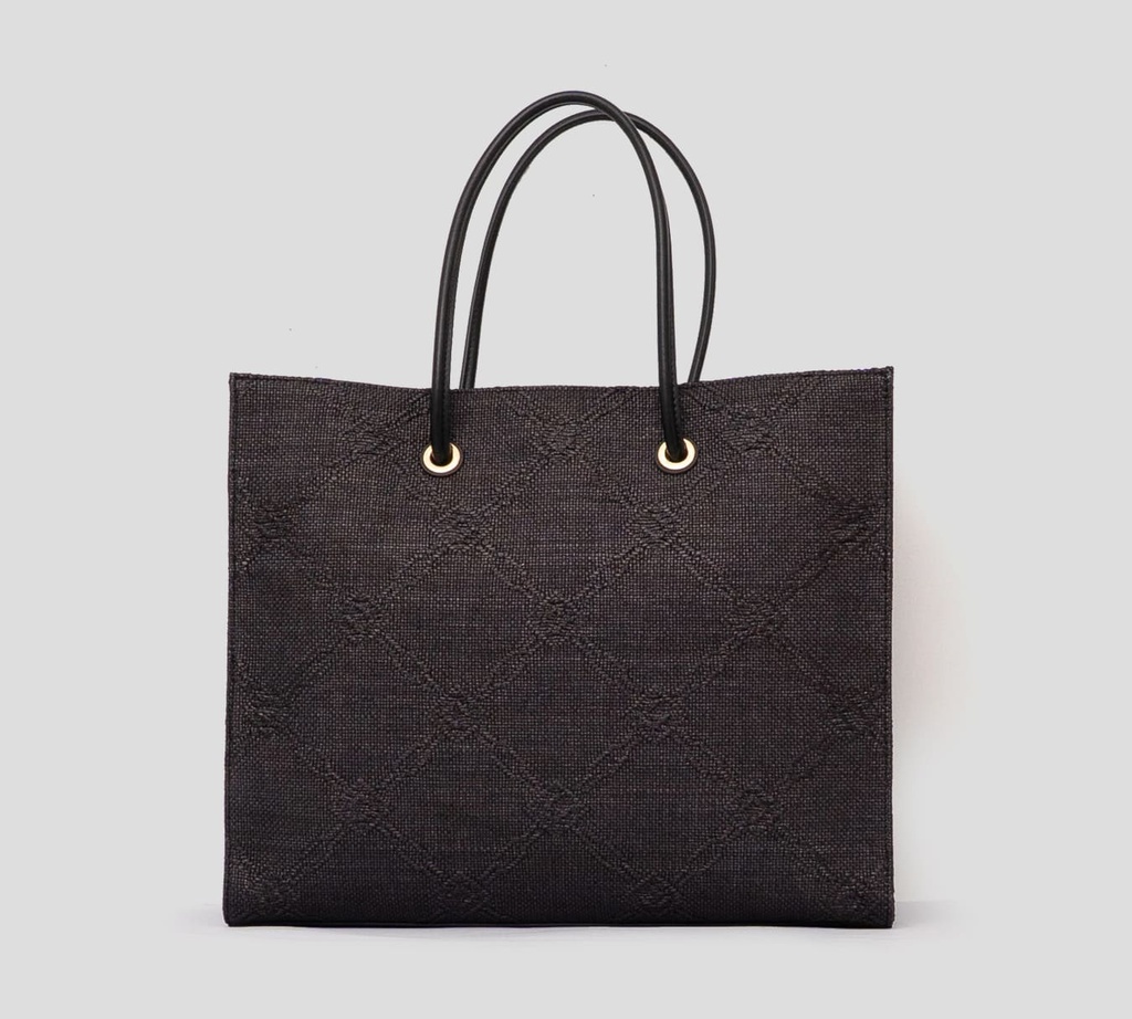 Elisabetta Franchi - CARTERA MARRON CUADRADA TEXTURIZADA