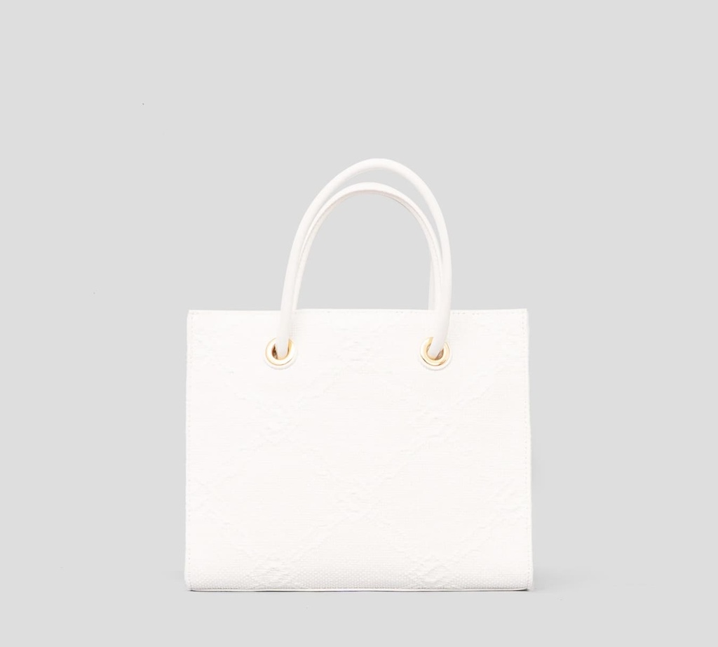 Elisabetta Franchi - CARTERA PEQUEÑA BLANCA TEXTURIZADA