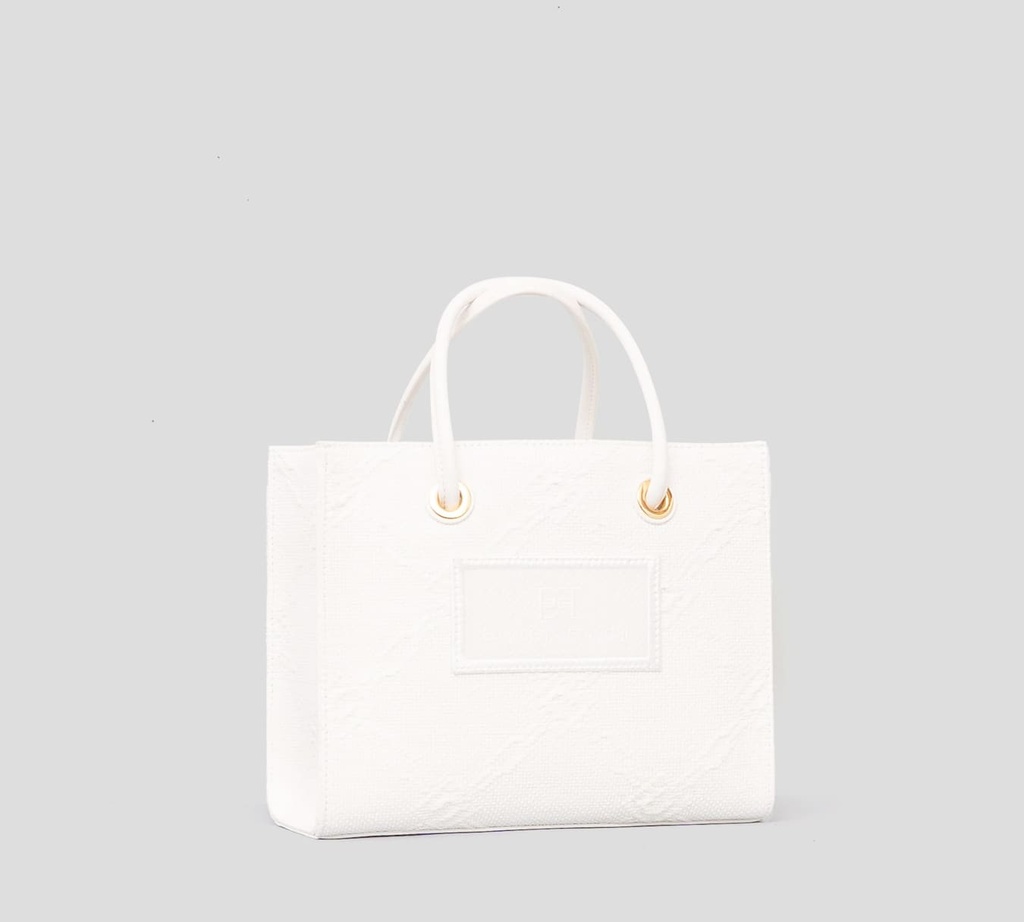 Elisabetta Franchi - CARTERA PEQUEÑA BLANCA TEXTURIZADA