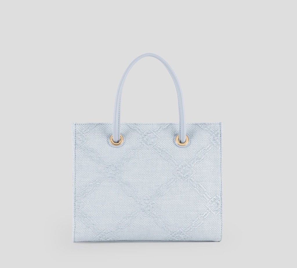 Elisabetta Franchi - CARTERA AZUL CLARO CUADRADA PEQUEÑA TEXTURIZADO