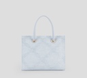 Elisabetta Franchi - CARTERA AZUL CLARO CUADRADA PEQUEÑA TEXTURIZADO