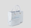 Elisabetta Franchi - CARTERA AZUL CLARO CUADRADA PEQUEÑA TEXTURIZADO