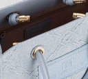 Elisabetta Franchi - CARTERA AZUL CLARO CUADRADA PEQUEÑA TEXTURIZADO