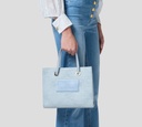 Elisabetta Franchi - CARTERA AZUL CLARO CUADRADA PEQUEÑA TEXTURIZADO