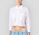 Elisabetta Franchi - BLUSA BLANCA MANGA LARGA TIPO TOP
