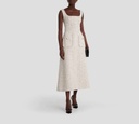 Elie Saab - VESTIDO OFF WHITE CON NEGRO SIN MANGAS Y BOLSILLOS