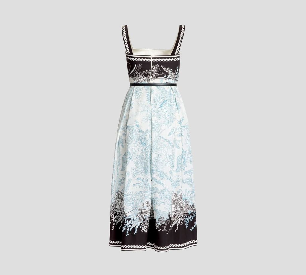 Elie Saab - VESTIDO BLANCO Y NEGRO CON FLORES