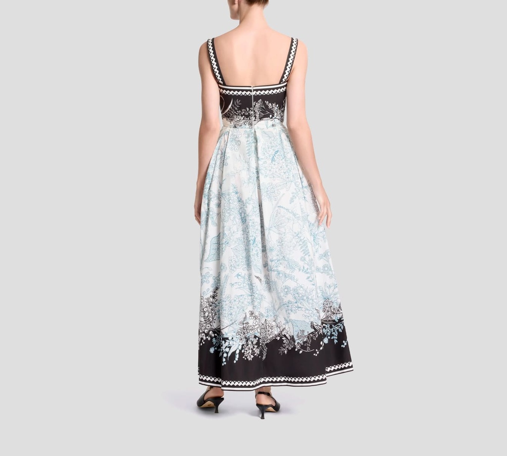 Elie Saab - VESTIDO BLANCO Y NEGRO CON FLORES