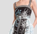 Elie Saab - VESTIDO BLANCO Y NEGRO CON FLORES