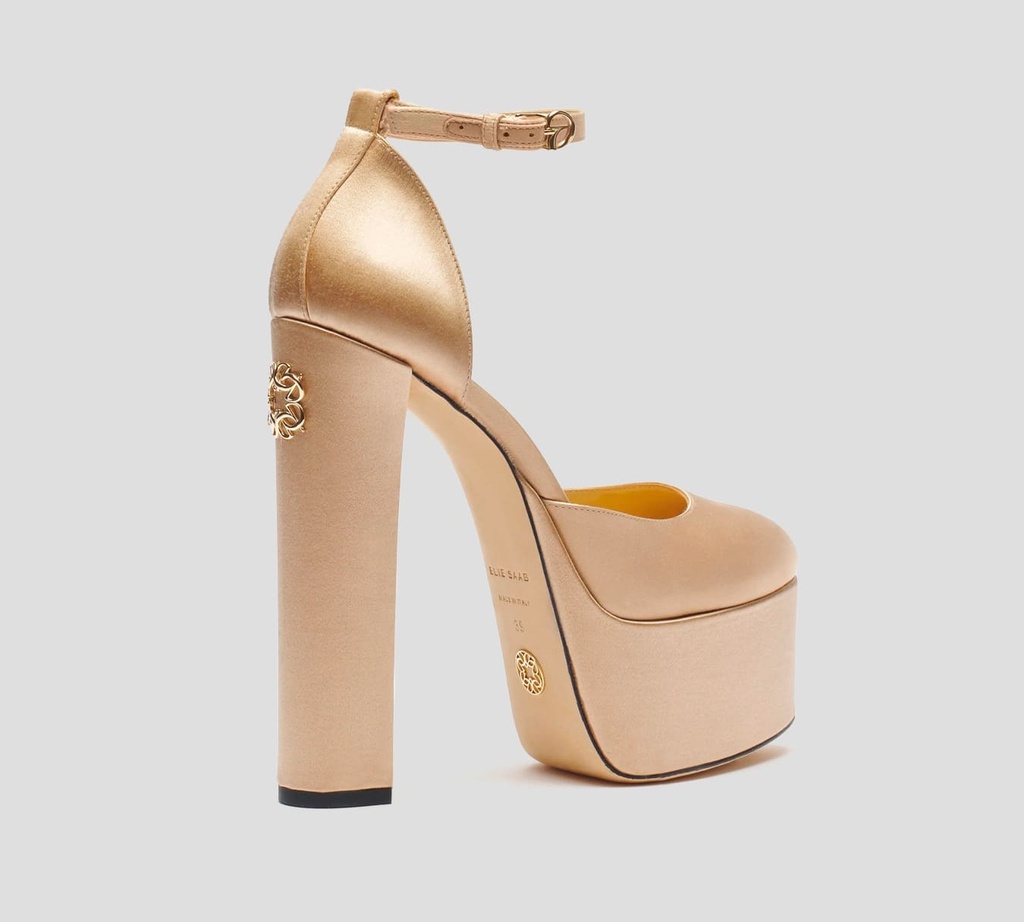 Elie Saab - PLATAFORMA SATINADA , NUDE