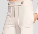 Elie Saab - PANTALON OFF WHITE CON BOTONES DORADOS