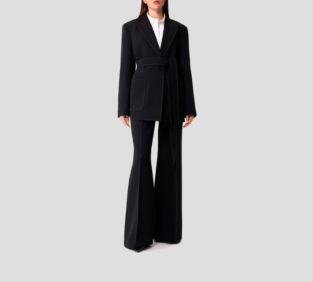 Elie Saab - CAMISA BLANCA CON BORDES NEGROS