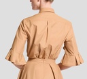 Elie Saab - BLUSA MARRON CON FARALAO EN HOMBROS