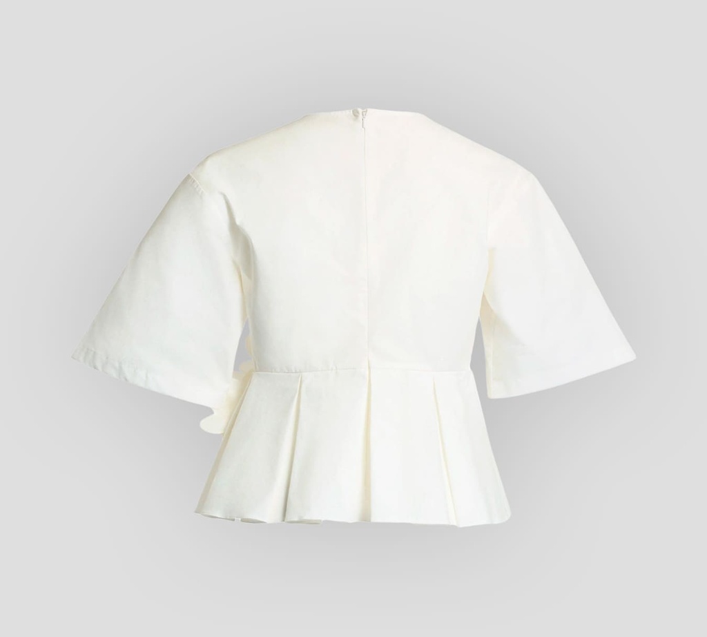 Elie Saab - BLUSA OFF WHITE CON DOS FLORES